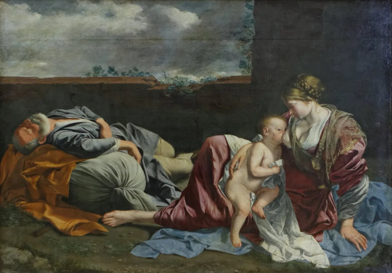 O Descanso da Sagrada Família durante a fuga para o Egito - Orazio Gentileschi