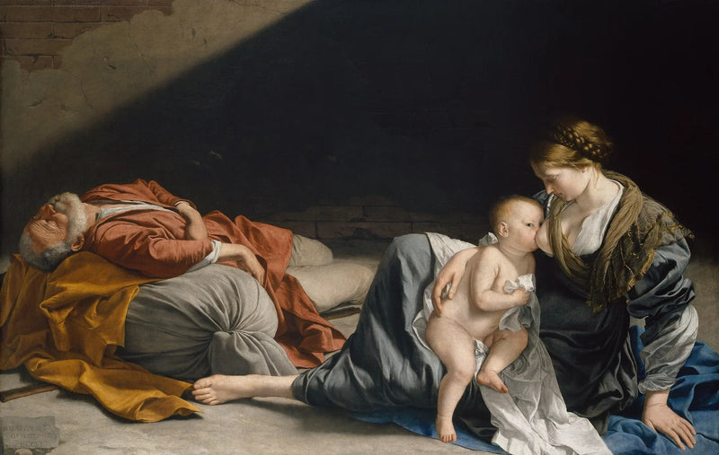 O Descanso da Sagrada Família durante a fuga para o Egito - Orazio Gentileschi