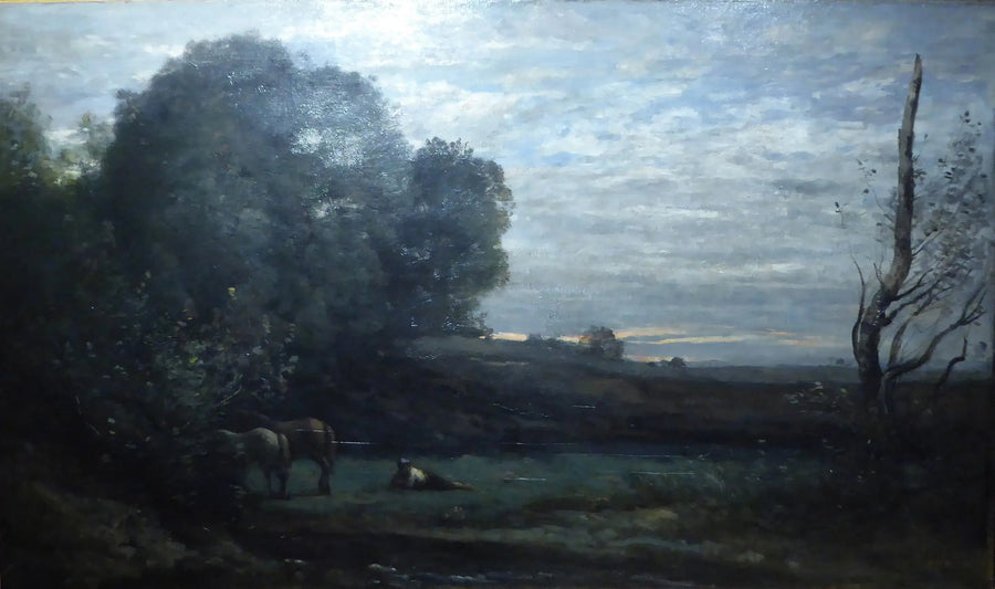 O Descanso dos Cavalos - Jean-Baptiste Camille Corot