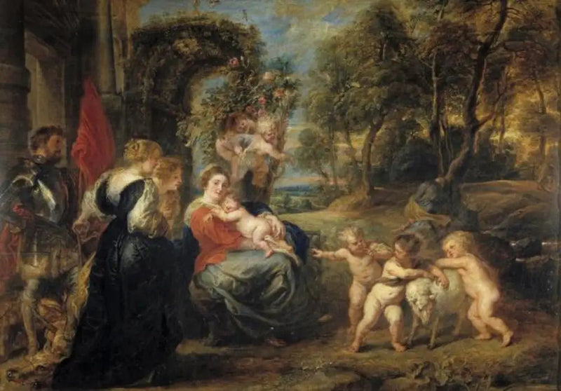 O descanso durante a fuga para o Egito com os santos - Peter Paul Rubens