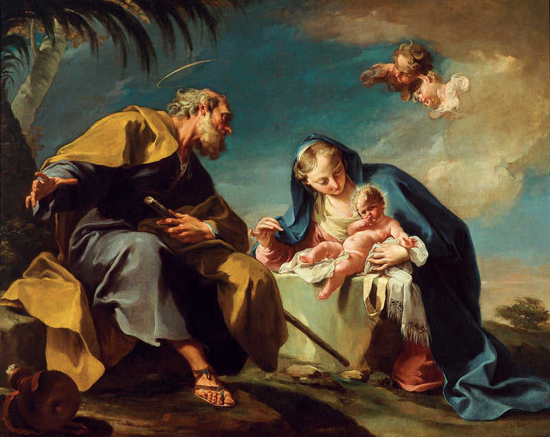 O Descanso durante a fuga para o Egito - Giovanni Battista Pittoni
