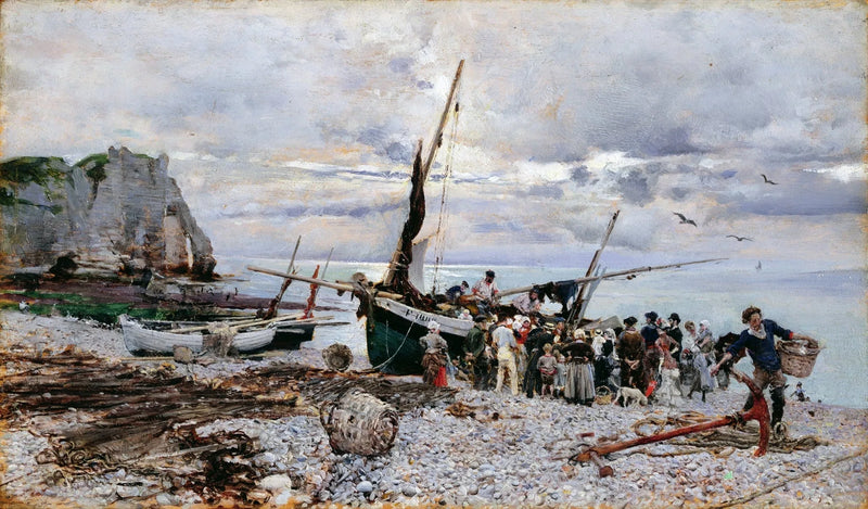 O Retorno dos barcos de pesca, Étretat - Giovanni Boldini