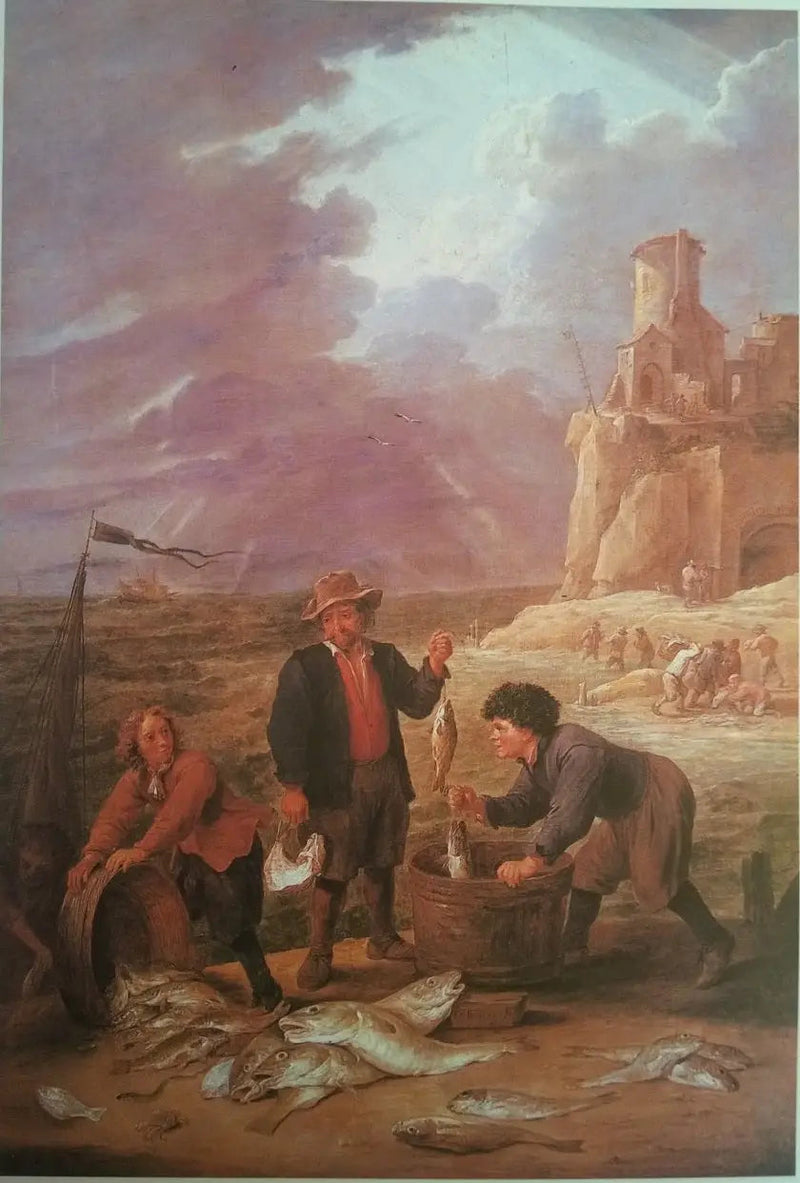 O retorno dos pescadores com suas capturas - David Teniers, o Jovem