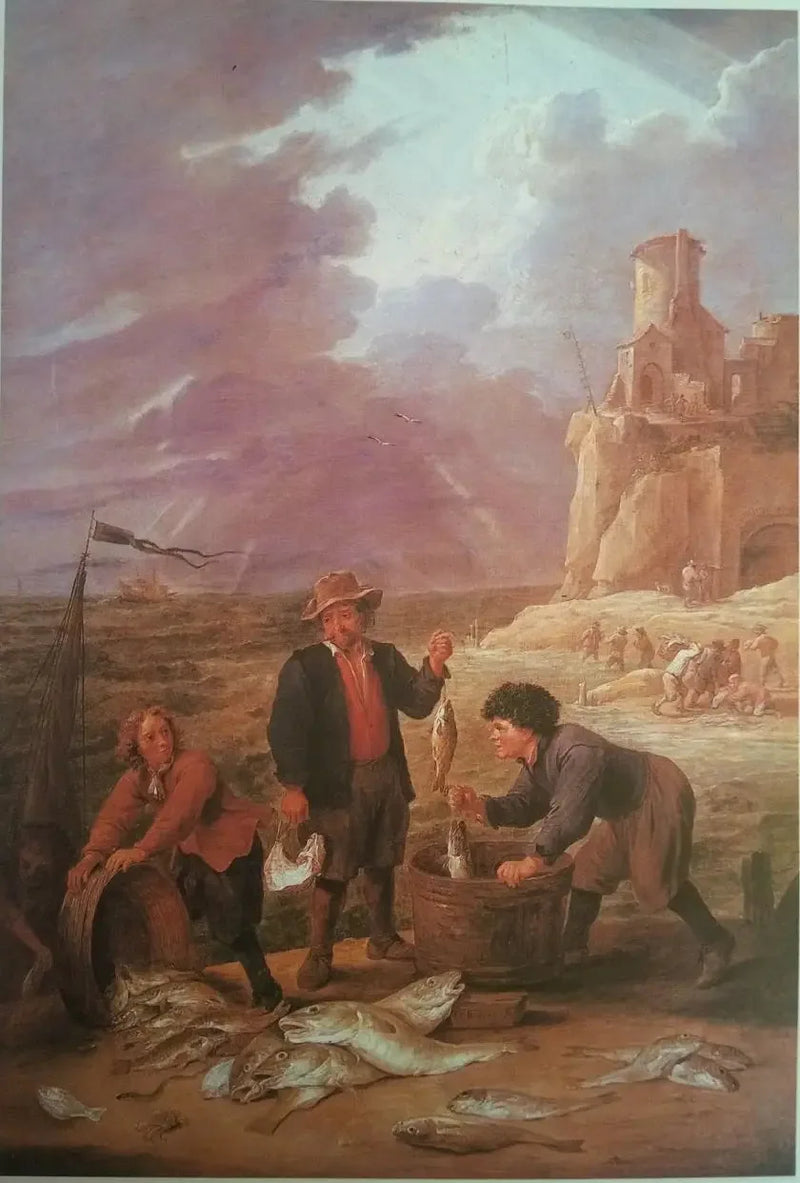 O retorno dos pescadores com suas capturas - David Teniers, o Jovem