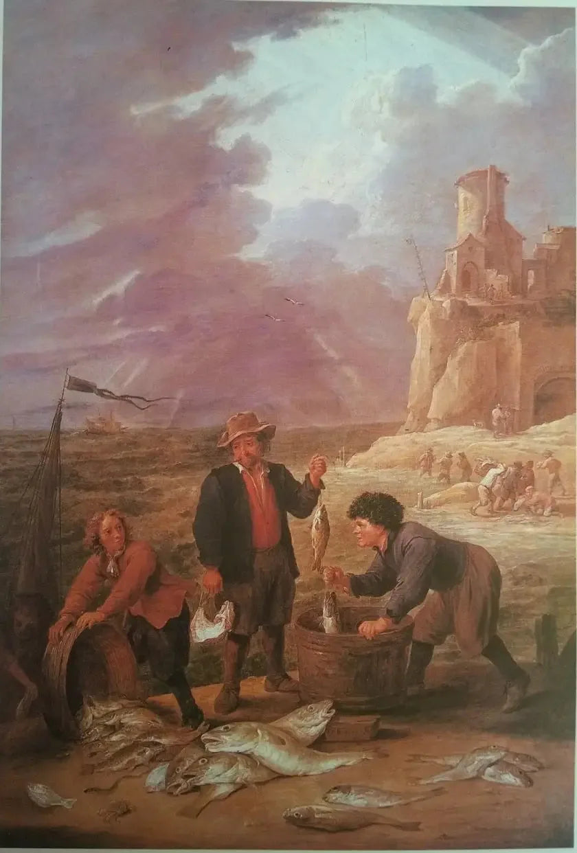 O retorno dos pescadores com suas capturas - David Teniers, o Jovem