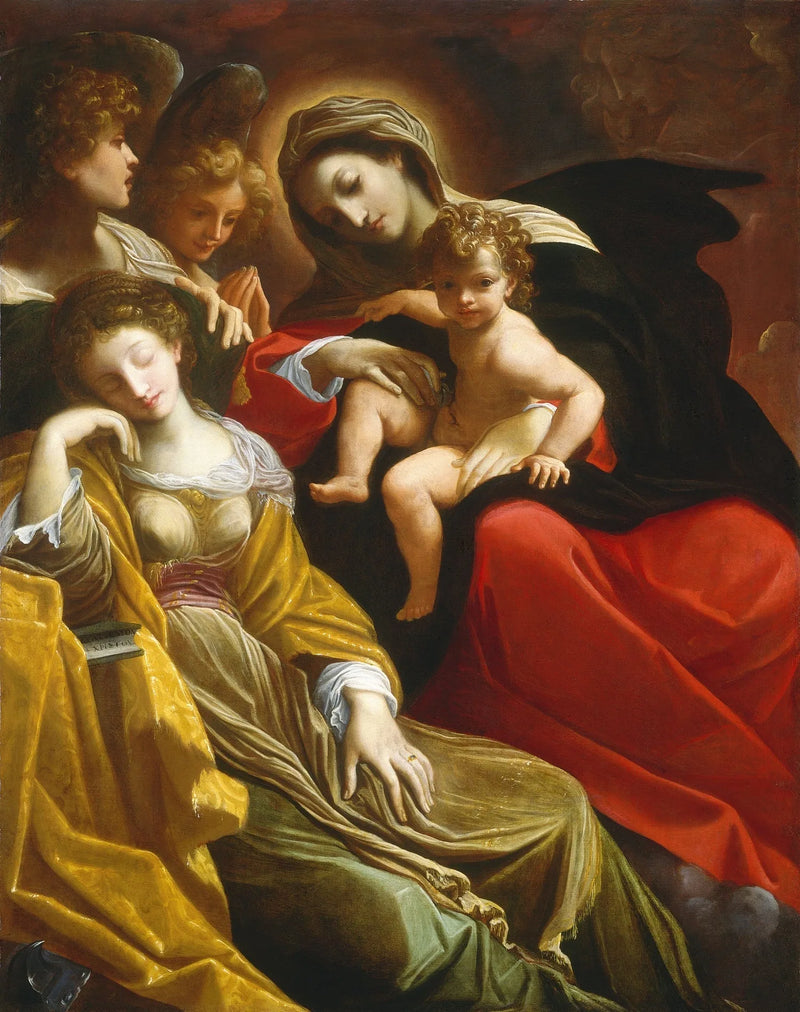 O Sonho de Santa Catarina de Alexandria - Ludovico Carracci