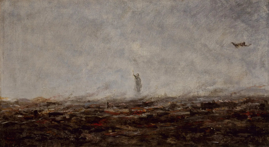 O Sonho: Paris incendiado, setembro de 1870 - Jean-Baptiste Camille Corot