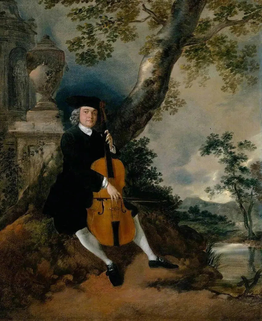 O reverendo John Chafy tocando violoncelo em uma paisagem - Thomas Gainsborough