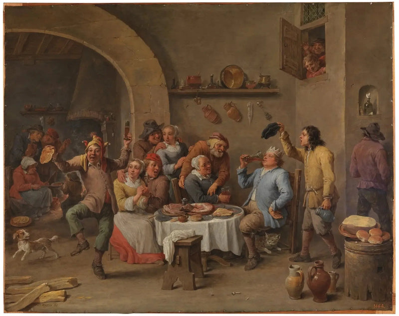 O rei bebe - David Teniers, o Jovem