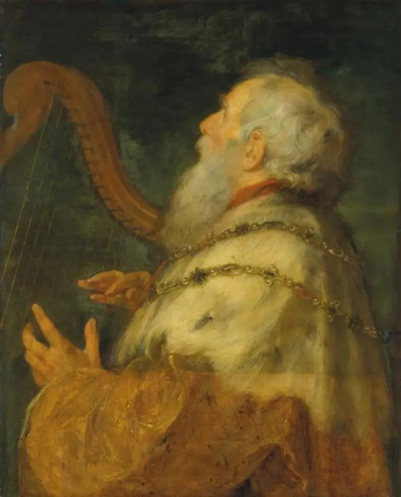 O rei Davi tocando harpa - Peter Paul Rubens