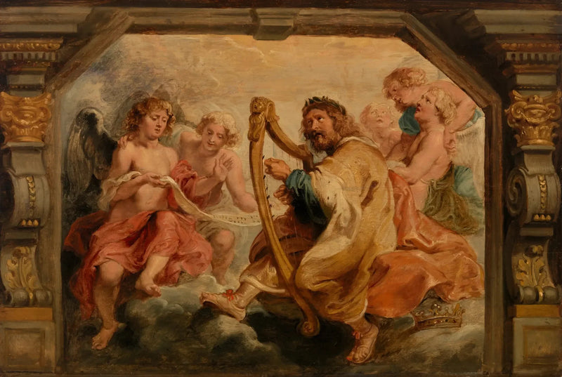 O rei Davi tocando harpa - Peter Paul Rubens
