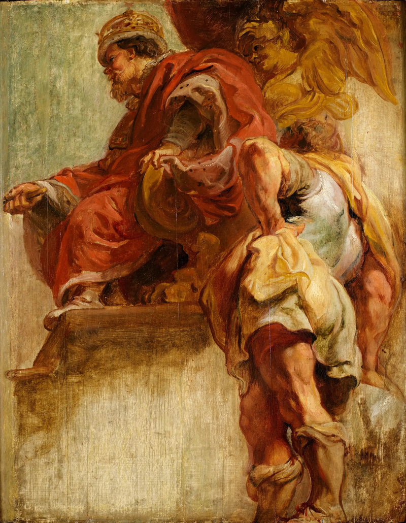 O rei Jacques I unifica a Inglaterra e a Escócia - Peter Paul Rubens