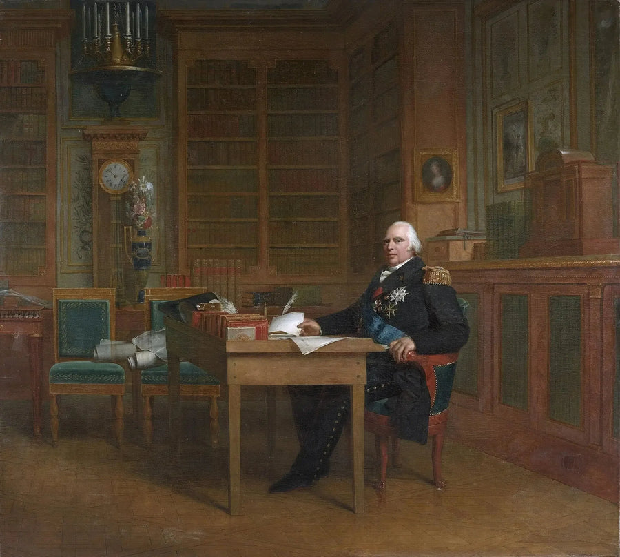 O rei Luís XVIII em seu gabinete de trabalho nos Tuileries - François Gérard