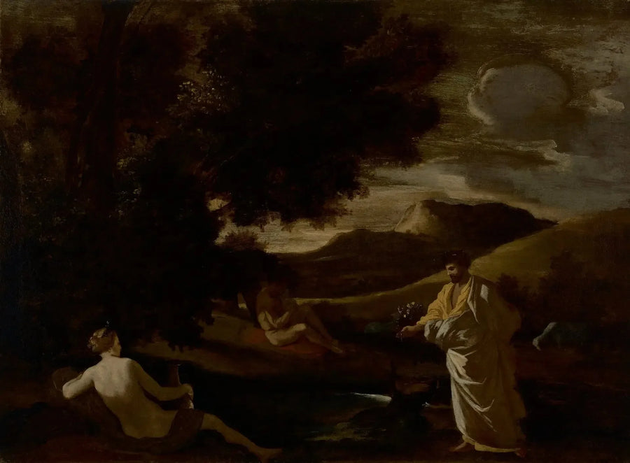 O rei Midas transforma um galho de carvalho em ouro - Nicolas Poussin