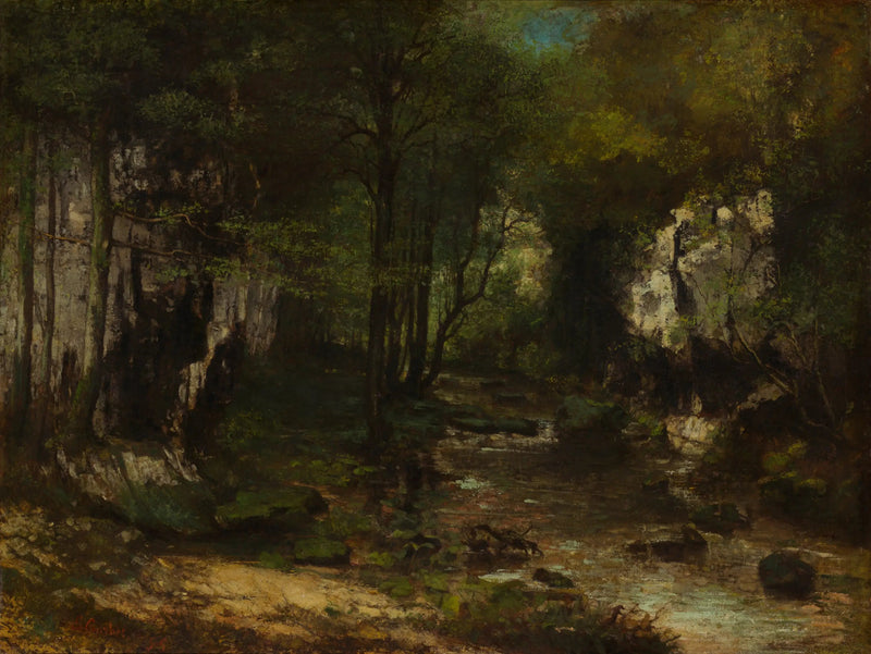 O riacho (O riacho do Puits-Noir; vale do Loue) - Gustave Courbet