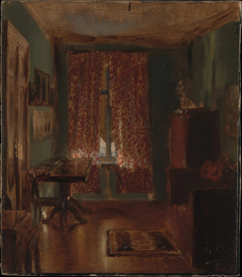 A sala do artista na Ritterstrasse - Adolph von Menzel