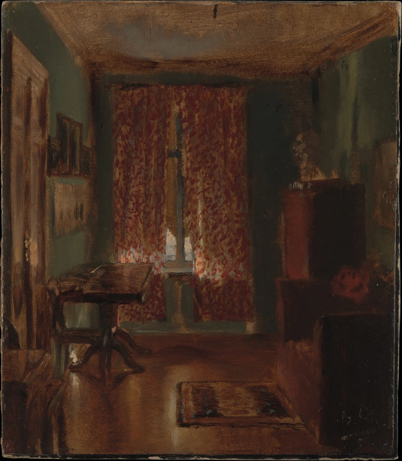 A sala do artista na Ritterstrasse - Adolph von Menzel