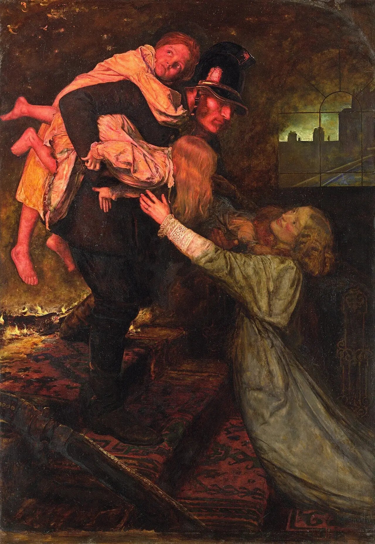 Le Sauvetage - John Everett Millais image 1 reproduction de peinture à l’huile