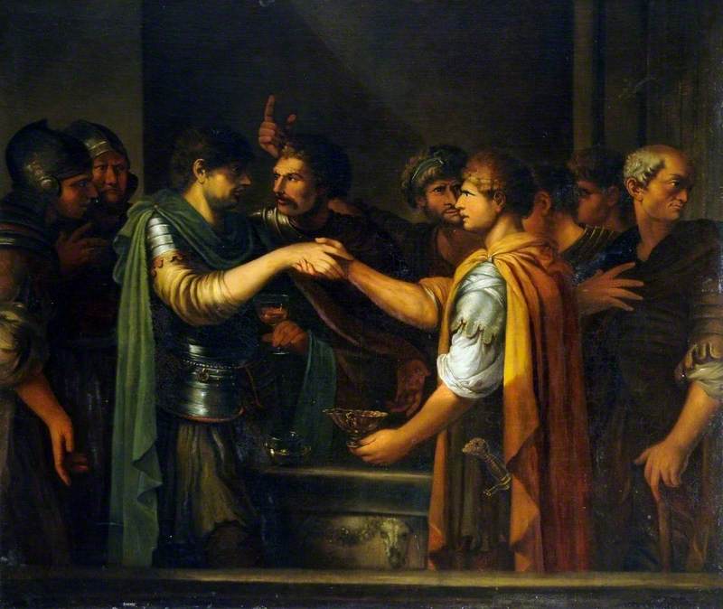 Le serment de Catilina (d'après Salvator Rosa) - Joseph-Marie Vien image 1 tableau peint à l’huile sur toile