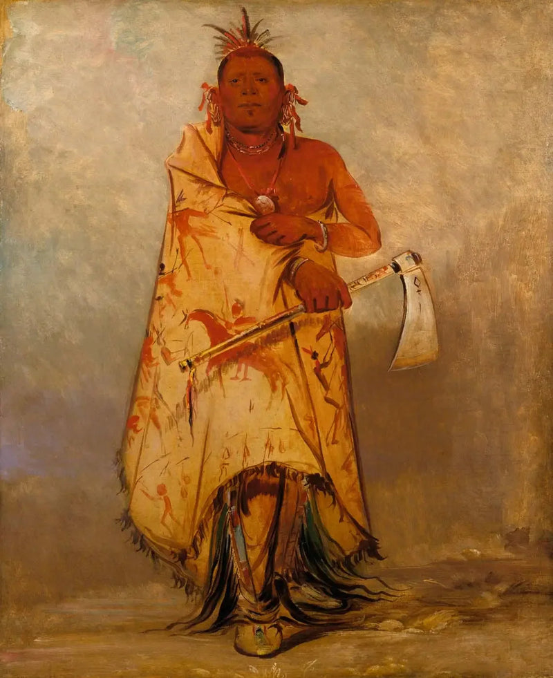 Le-sháw-loo-láh-le-hoo, Grande Elmo, chefe dos Skidi (Lobo) Pawnee - George Catlin