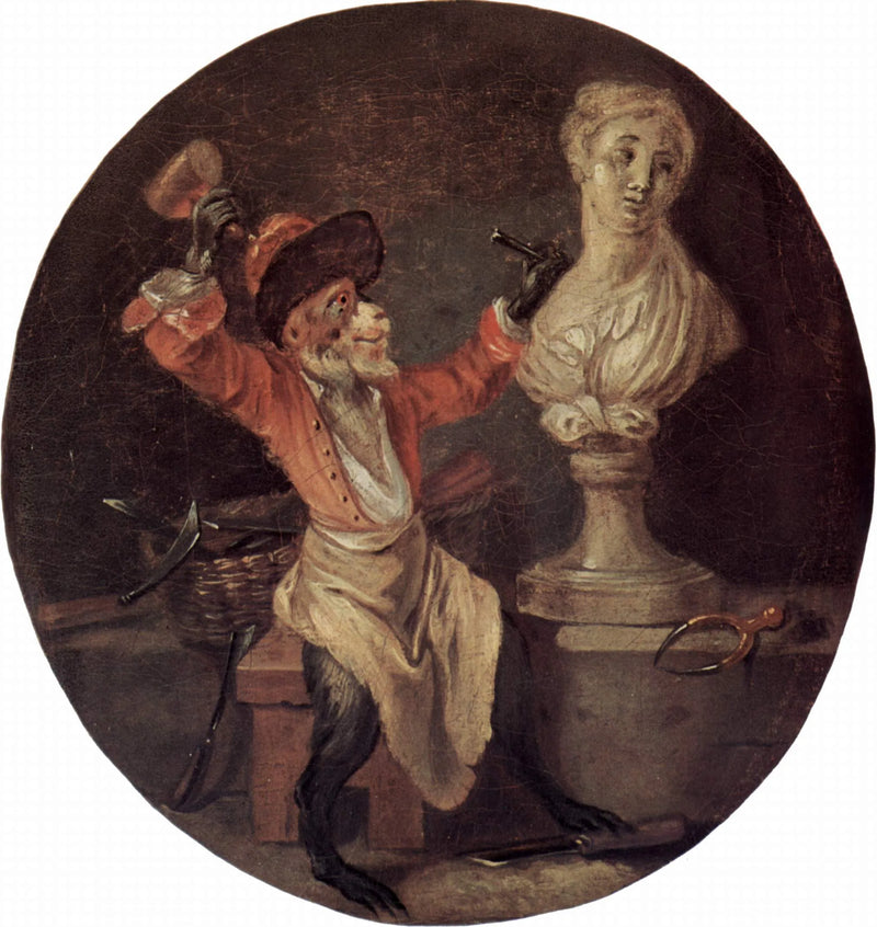 O Macaco escultor - Antoine Watteau