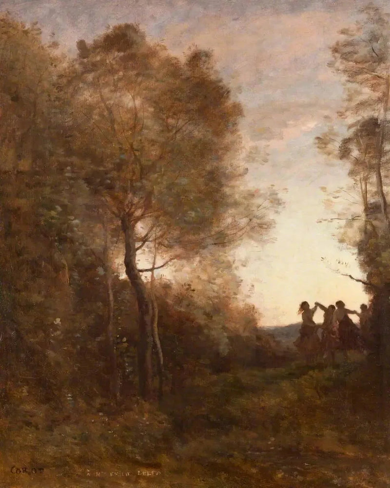 À noite – A dança das ninfas - Jean-Baptiste Camille Corot