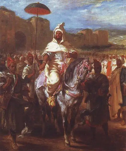 O sultão do Marrocos cercado por sua guarda - Eugène Delacroix