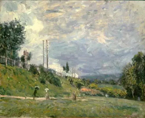 O talude da ferrovia em Sèvres - Alfred Sisley