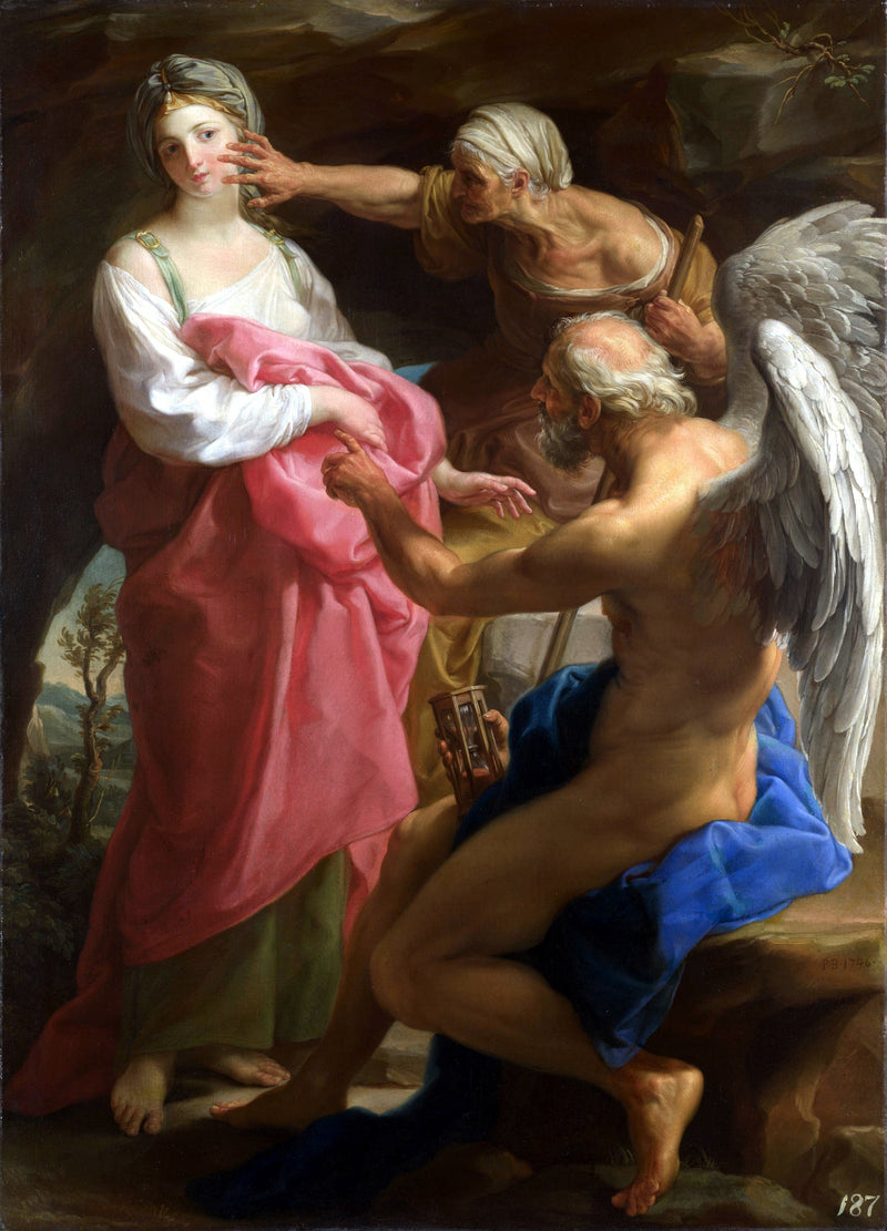 O Tempo ordena à Velhice destruir a Beleza - Pompeo Batoni