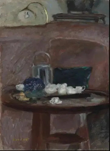 O chá, buquê de violetas - Pierre Bonnard