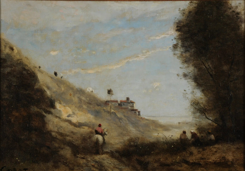O vale com o cavaleiro - Jean-Baptiste Camille Corot