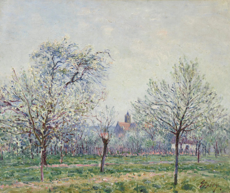 O pomar em Moret-sur-Loing, primavera - Alfred Sisley