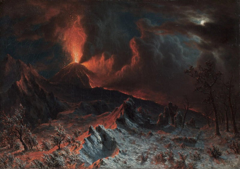 Vesúvio à meia-noite - Albert Bierstadt