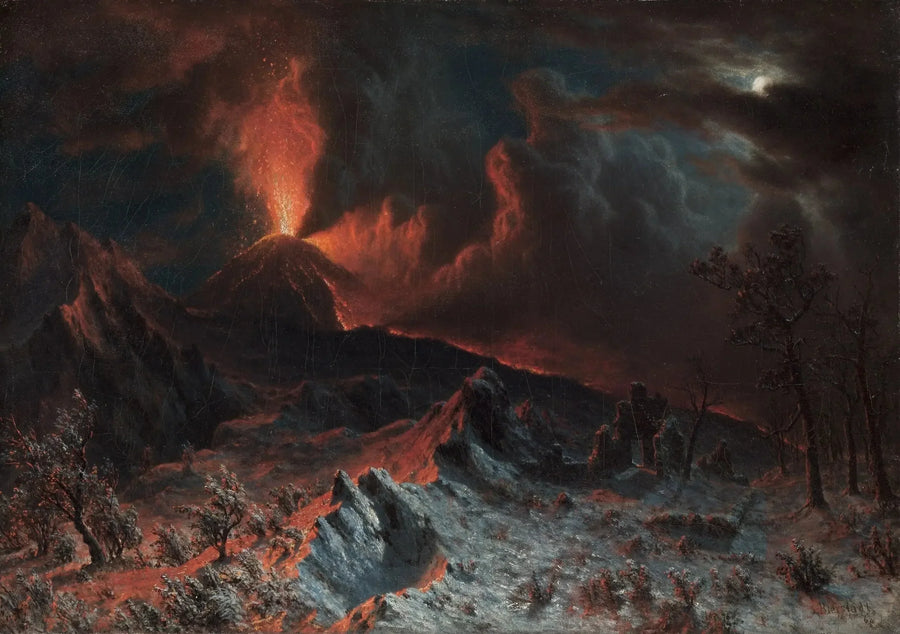 Vesúvio à meia-noite - Albert Bierstadt