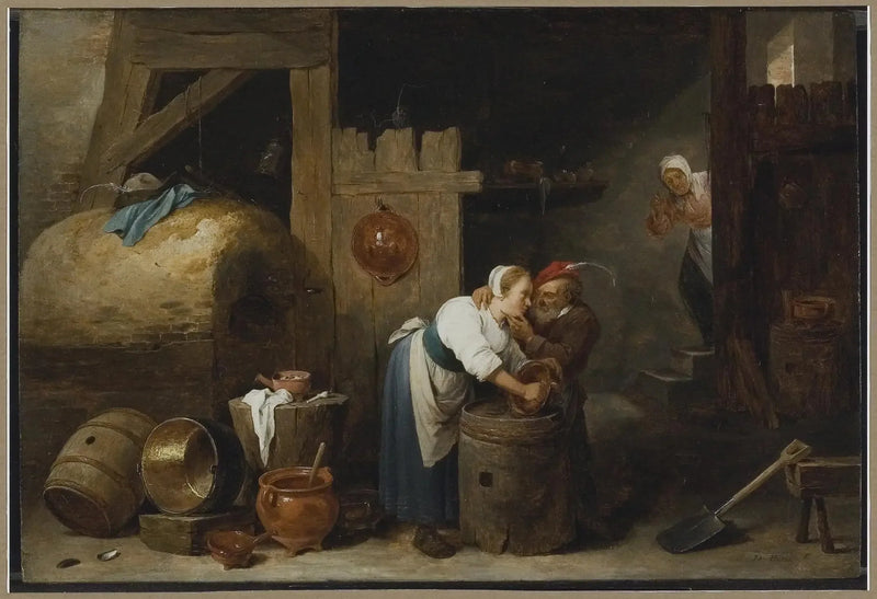 O velho homem e a jovem mulher - David Teniers, o Jovem