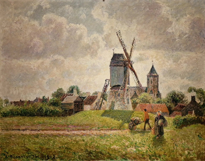 O velho moinho de Knokke - Camille Pissarro