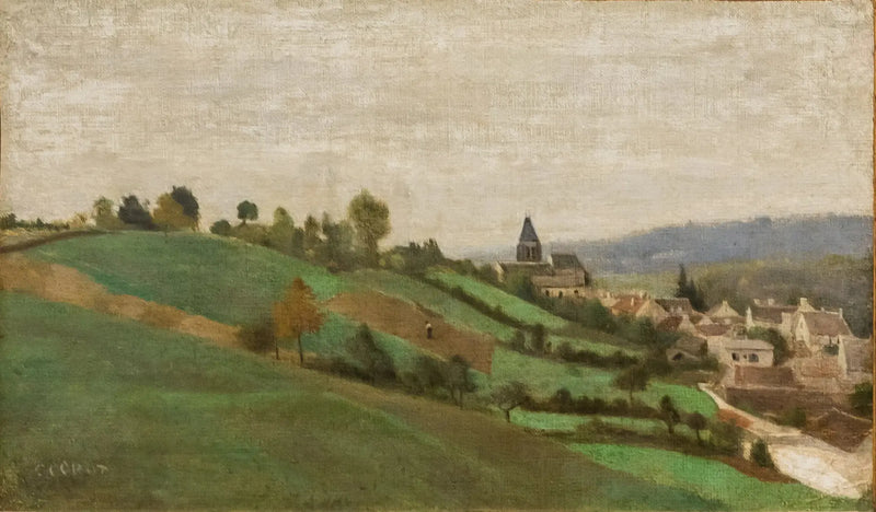 A vila de Presles, perto de Beaumont-sur-Oise - Jean-Baptiste Camille Corot