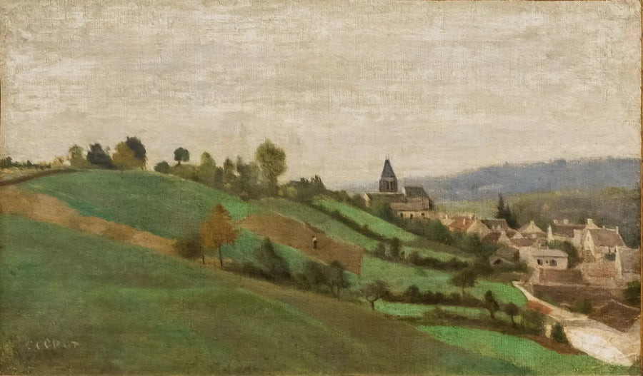 A vila de Presles, perto de Beaumont-sur-Oise - Jean-Baptiste Camille Corot