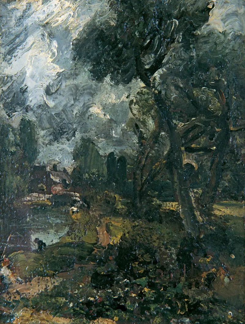 A comporta de Flatford a partir da ponte - John Constable