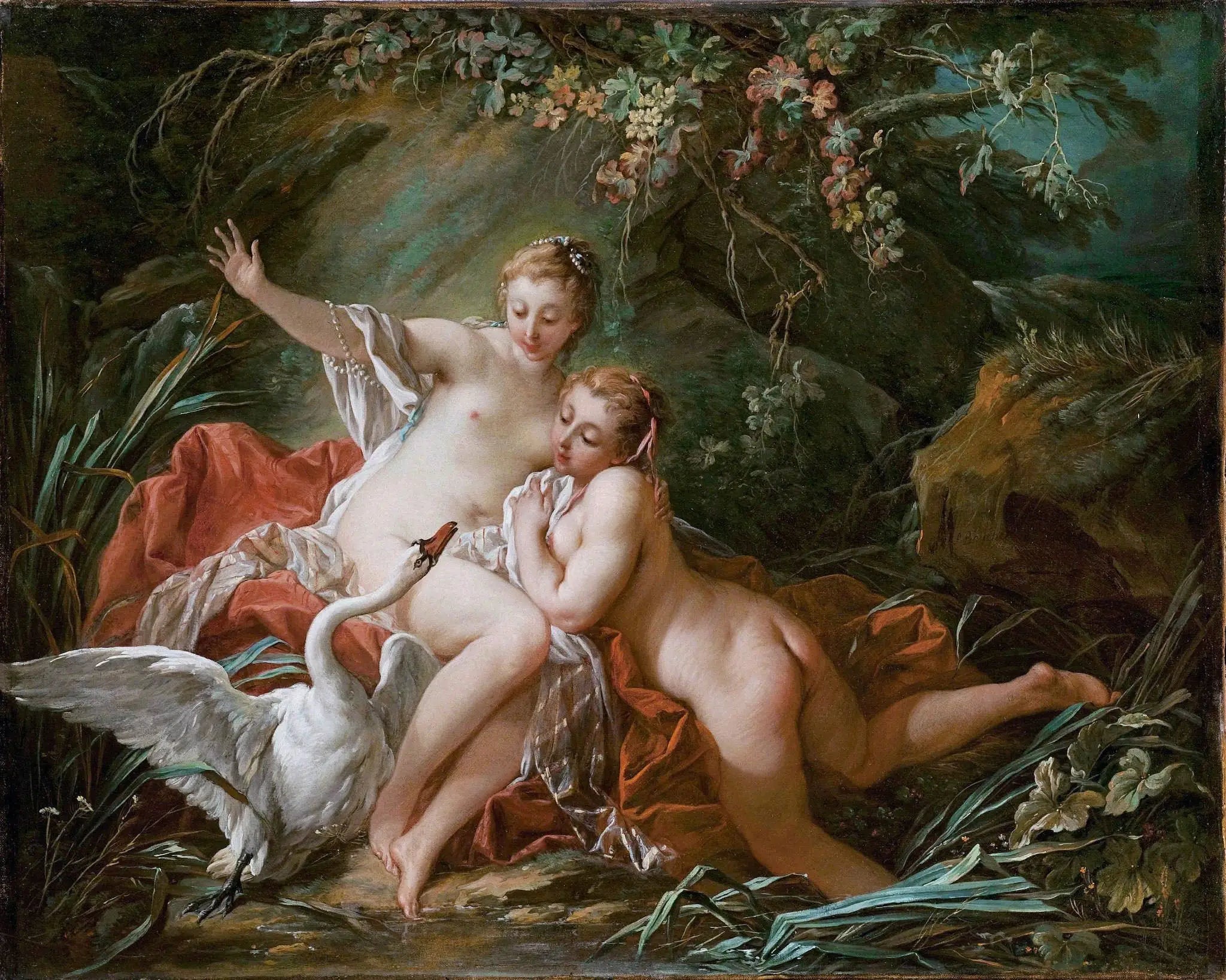 Léda et le cygne - François Boucher image 1 copie de tableau peinte à la main