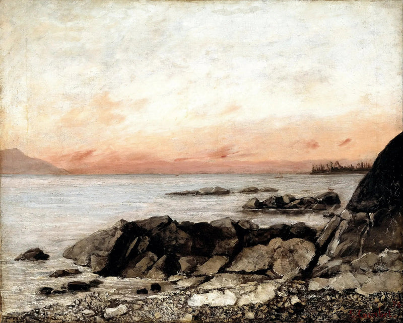 Léman ao pôr do sol - Gustave Courbet