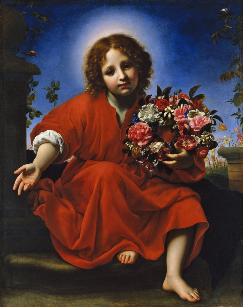 O Menino Jesus com uma coroa de flores - Carlo Dolci