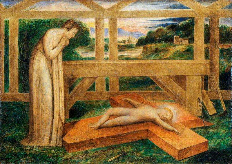 O Menino Jesus Dormindo na Cruz (Nossa Senhora adorando o Menino Jesus Dormindo na Cruz) - William Blake