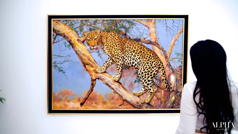 Leopard in a Tree – Somchai | 150 x 100 cm Reproductions de tableaux à la peinture à l’huile