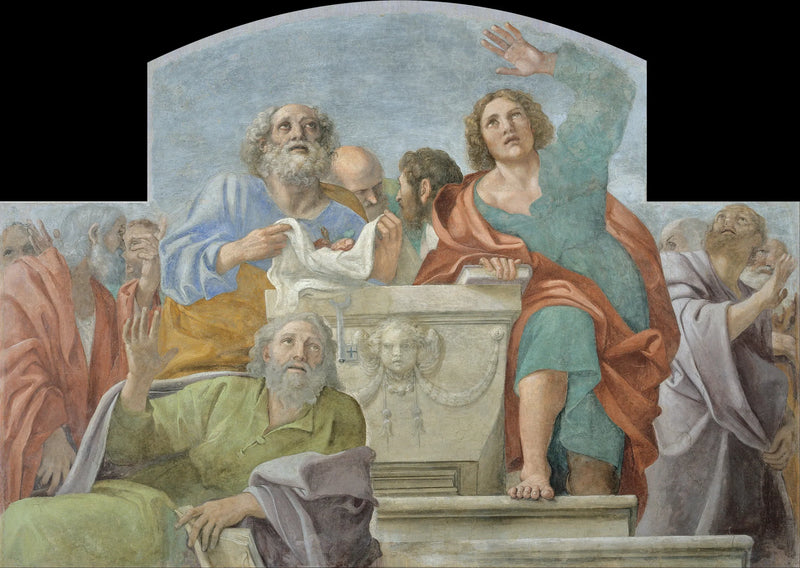 Os apóstolos ao redor do Sepulcro vazio - Annibale Carracci