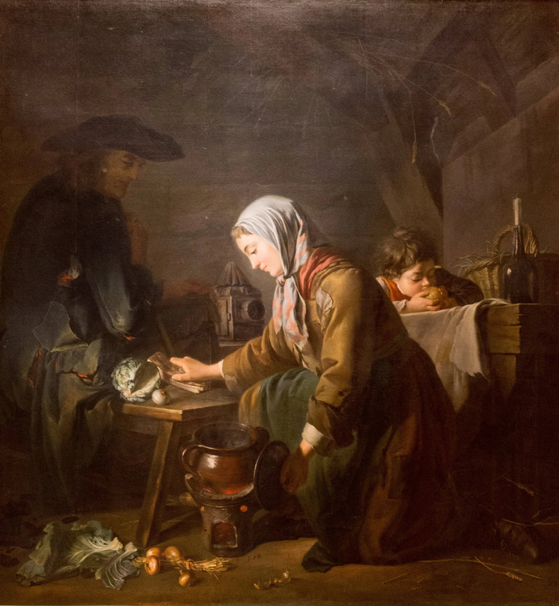 Os preparativos de um almoço - Nicolas-Bernard Lépicié