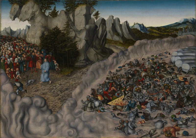 As exércitos do Faraó afogados no Mar Vermelho - Lucas Cranach, o Velho