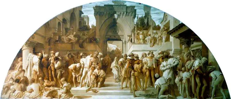 As artes da indústria aplicadas à guerra (desenho para uma pintura mural no Victoria and Albert Museum) - Frederic Leighton