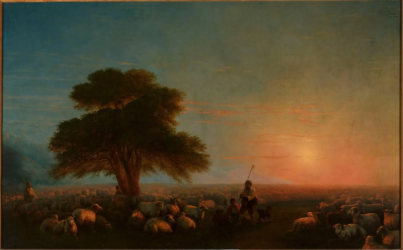 Os pastores com um rebanho de ovelhas. - Ivan Aïvazovski