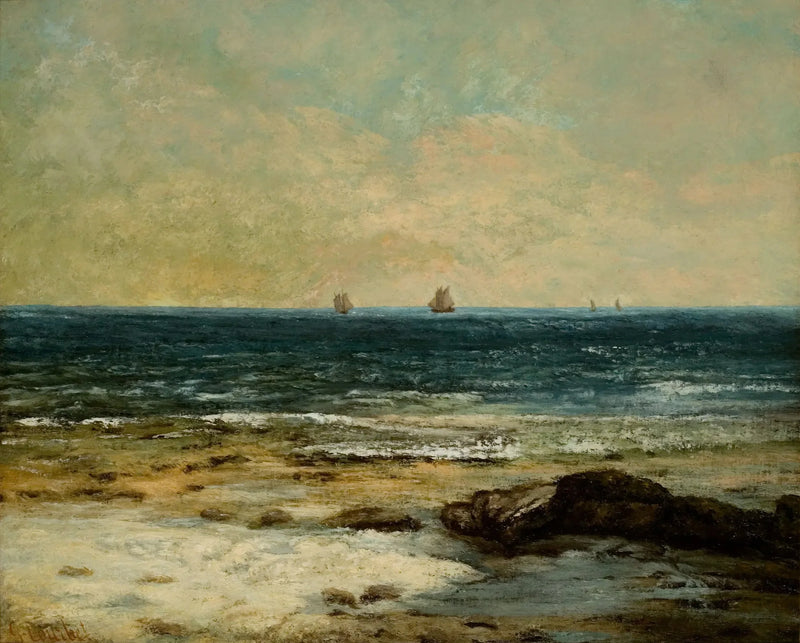 As margens do mar em Palavas - Gustave Courbet
